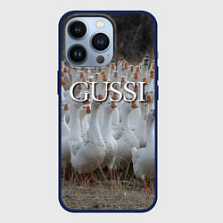 Чехол для iPhone 13 Pro Стая гусей - Gussi, цвет: 3D-тёмно-синий