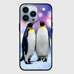Чехол для iPhone 13 Pro Пингвины на снегу, цвет: 3D-черный