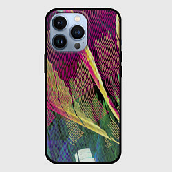 Чехол для iPhone 13 Pro Неоновые волнообразные линии, цвет: 3D-черный