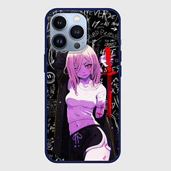 Чехол для iPhone 13 Pro Да это же Пауэр - Человек бензопила, цвет: 3D-тёмно-синий