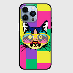 Чехол iPhone 13 Pro Кот в стиле поп-арт