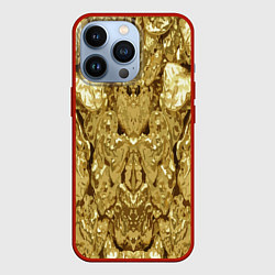 Чехол iPhone 13 Pro Золотая кожа