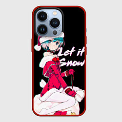 Чехол для iPhone 13 Pro Новогодняя аниме девочка Аянами, цвет: 3D-красный