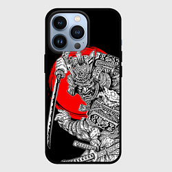 Чехол для iPhone 13 Pro Самурай с мечом на черном фоне, цвет: 3D-черный