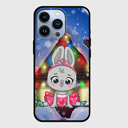 Чехол для iPhone 13 Pro Зайка на шпагате, цвет: 3D-черный