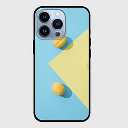 Чехол для iPhone 13 Pro Жёлтый и голубой цвета и абрикосы, цвет: 3D-черный