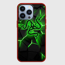 Чехол для iPhone 13 Pro Razer neon logo, цвет: 3D-красный
