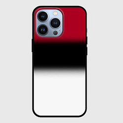 Чехол для iPhone 13 Pro Размытый полосатый узор черный красный белый, цвет: 3D-черный