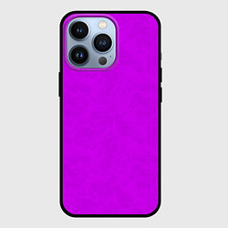 Чехол для iPhone 13 Pro Неоновый розово-сиреневый текстурированный, цвет: 3D-черный