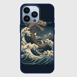 Чехол для iPhone 13 Pro Морской дракон в японском стиле, цвет: 3D-тёмно-синий