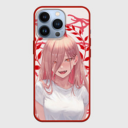 Чехол для iPhone 13 Pro Человек-бензопила - Power, цвет: 3D-красный