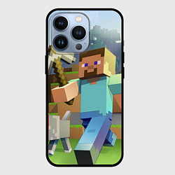 Чехол iPhone 13 Pro Майнкрафт с киркой