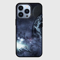 Чехол для iPhone 13 Pro Космос, планета и корабль, цвет: 3D-черный