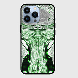 Чехол для iPhone 13 Pro Зеленый узор, цвет: 3D-черный