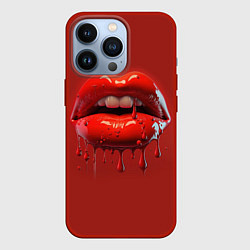 Чехол для iPhone 13 Pro Сочные губки, цвет: 3D-красный