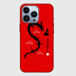 Чехол для iPhone 13 Pro Dragon Ball Гоку и дракон, цвет: 3D-красный