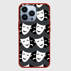 Чехол для iPhone 13 Pro Две маски, цвет: 3D-красный