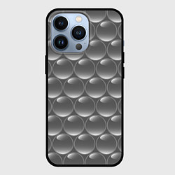 Чехол для iPhone 13 Pro Абстрактное множество серых металлических шаров, цвет: 3D-черный