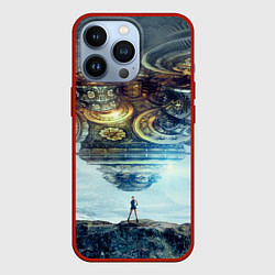 Чехол iPhone 13 Pro Космический корабль и девушка