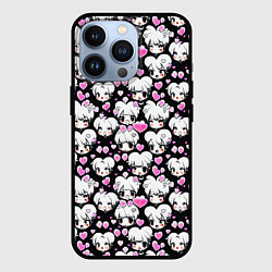 Чехол для iPhone 13 Pro Ахегао и сердечки, цвет: 3D-черный