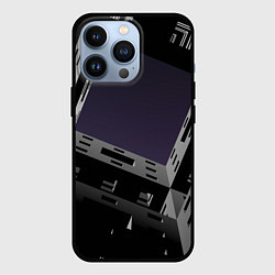 Чехол для iPhone 13 Pro Тёмный абстрактный металлический лабиринт и небо, цвет: 3D-черный