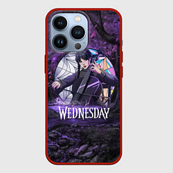 Чехол для iPhone 13 Pro Уэнсдэй играет на виолончели арт, цвет: 3D-красный