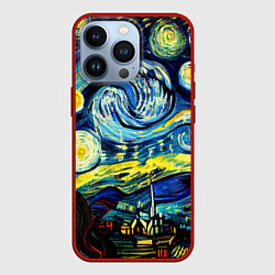 Чехол для iPhone 13 Pro Винсент ван Гог, звездная ночь, цвет: 3D-красный