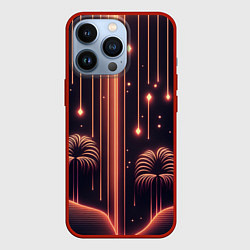Чехол для iPhone 13 Pro Неоновый тропический дождь, цвет: 3D-красный