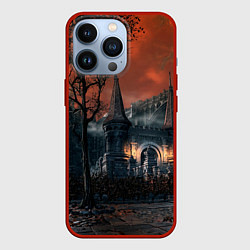 Чехол для iPhone 13 Pro Bloodborne пейзаж, цвет: 3D-красный