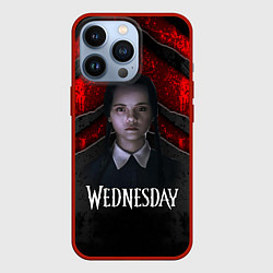 Чехол для iPhone 13 Pro Wedneday black and red, цвет: 3D-красный
