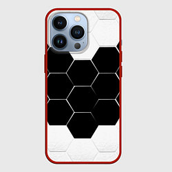 Чехол для iPhone 13 Pro Абстракция текстура соты, цвет: 3D-красный