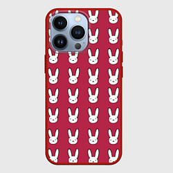 Чехол iPhone 13 Pro Bunny Pattern red