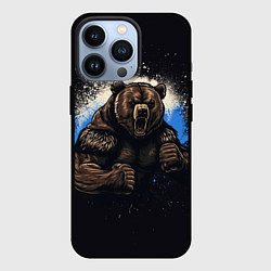 Чехол для iPhone 13 Pro Сильный медведь, цвет: 3D-черный