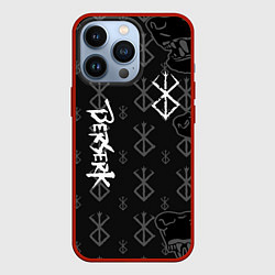 Чехол для iPhone 13 Pro Берсерк черные волки, цвет: 3D-красный