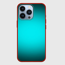 Чехол для iPhone 13 Pro Неоновый синий градиент, цвет: 3D-красный