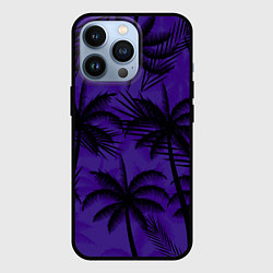 Чехол для iPhone 13 Pro Пальмы в ночи, цвет: 3D-черный