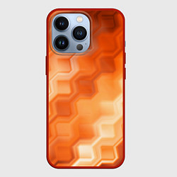 Чехол для iPhone 13 Pro Золотисто-оранжевый туманный паттерн, цвет: 3D-красный
