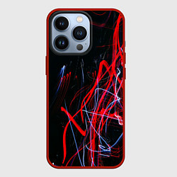 Чехол для iPhone 13 Pro Дым искры цветные, цвет: 3D-красный