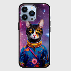 Чехол для iPhone 13 Pro Кот бравый космонавт, цвет: 3D-черный