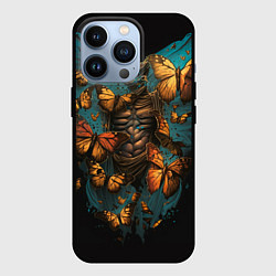 Чехол для iPhone 13 Pro Бабочки в груди, цвет: 3D-черный