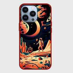 Чехол для iPhone 13 Pro Покорение космоса, цвет: 3D-красный
