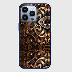 Чехол для iPhone 13 Pro Золотой узор - паттерн, цвет: 3D-тёмно-синий
