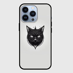 Чехол для iPhone 13 Pro Чёрный кошачий арт, цвет: 3D-черный