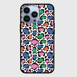 Чехол для iPhone 13 Pro Разноцветные пятна леопарда, цвет: 3D-черный