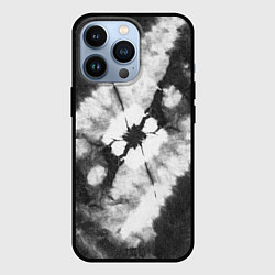 Чехол для iPhone 13 Pro Черно-белый тай-дай, цвет: 3D-черный