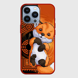 Чехол для iPhone 13 Pro Fox cub, цвет: 3D-красный