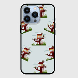 Чехол для iPhone 13 Pro Домик на дереве, дуб на фоне облаков, цвет: 3D-черный