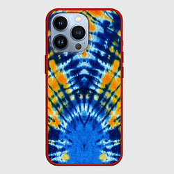 Чехол для iPhone 13 Pro Tie dye стиль хиппи, цвет: 3D-красный