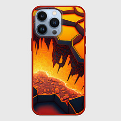 Чехол для iPhone 13 Pro Красная лава, цвет: 3D-красный