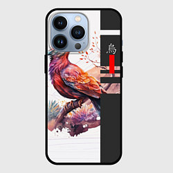Чехол для iPhone 13 Pro Птичка на ветке, цвет: 3D-черный